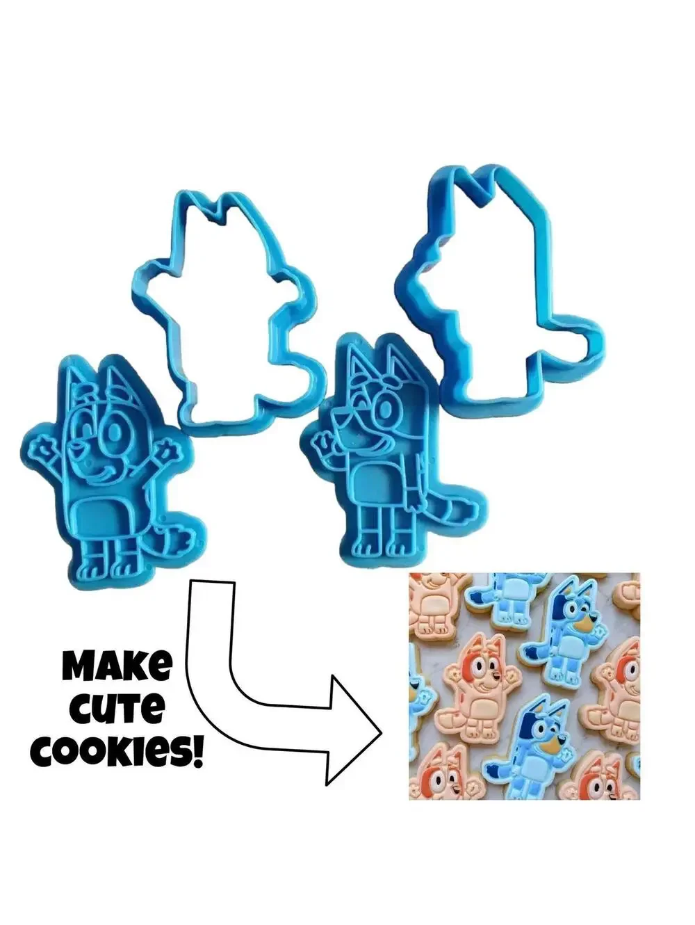 Bluey and Bingo Cookie Cutter Mold Set - holiday baking!